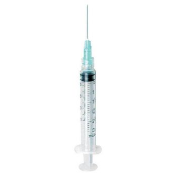 Exel Syringe & Needle, 3mL, Luer Lock, 23G X 1-1/2", Hypodermic, 100/BX