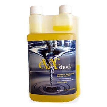 Evac Shock Evacuation System Cleaner 32oz bottle concentrate. Fresh Lemon